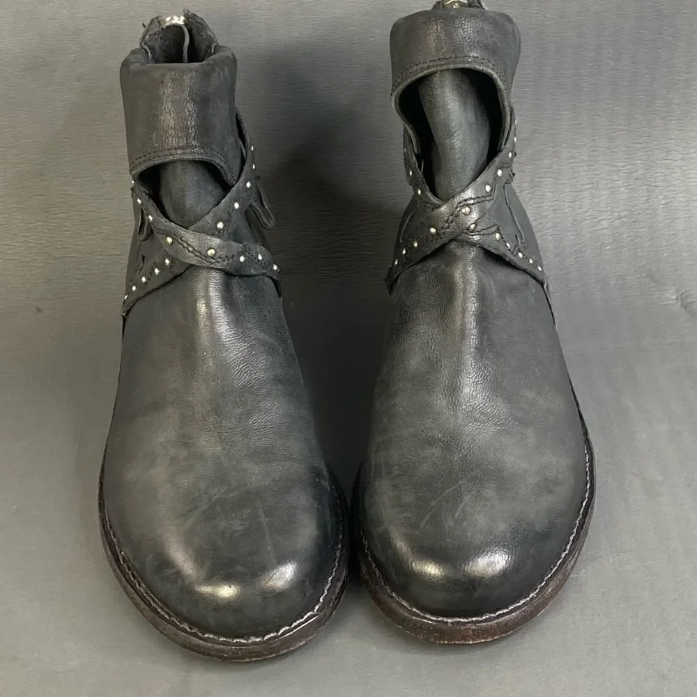 FREE PEOPLE Alamosa Ankle Black leather booties  size 5.5 (36)